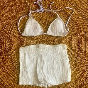 Two piece white swimsuit